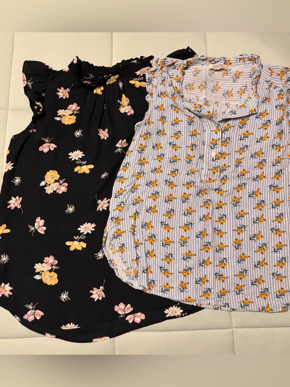 LOFT Outlet Set of Two Sleeveless Floral Blouse